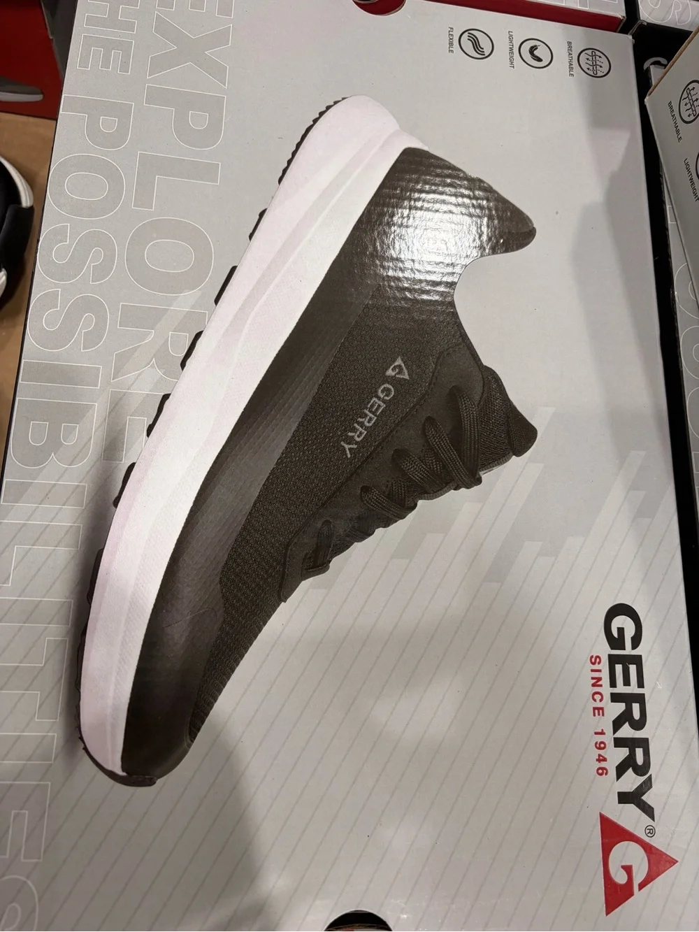 Gerry Weber Men's Black Mesh Lace-Up Sneakers with White Sole new